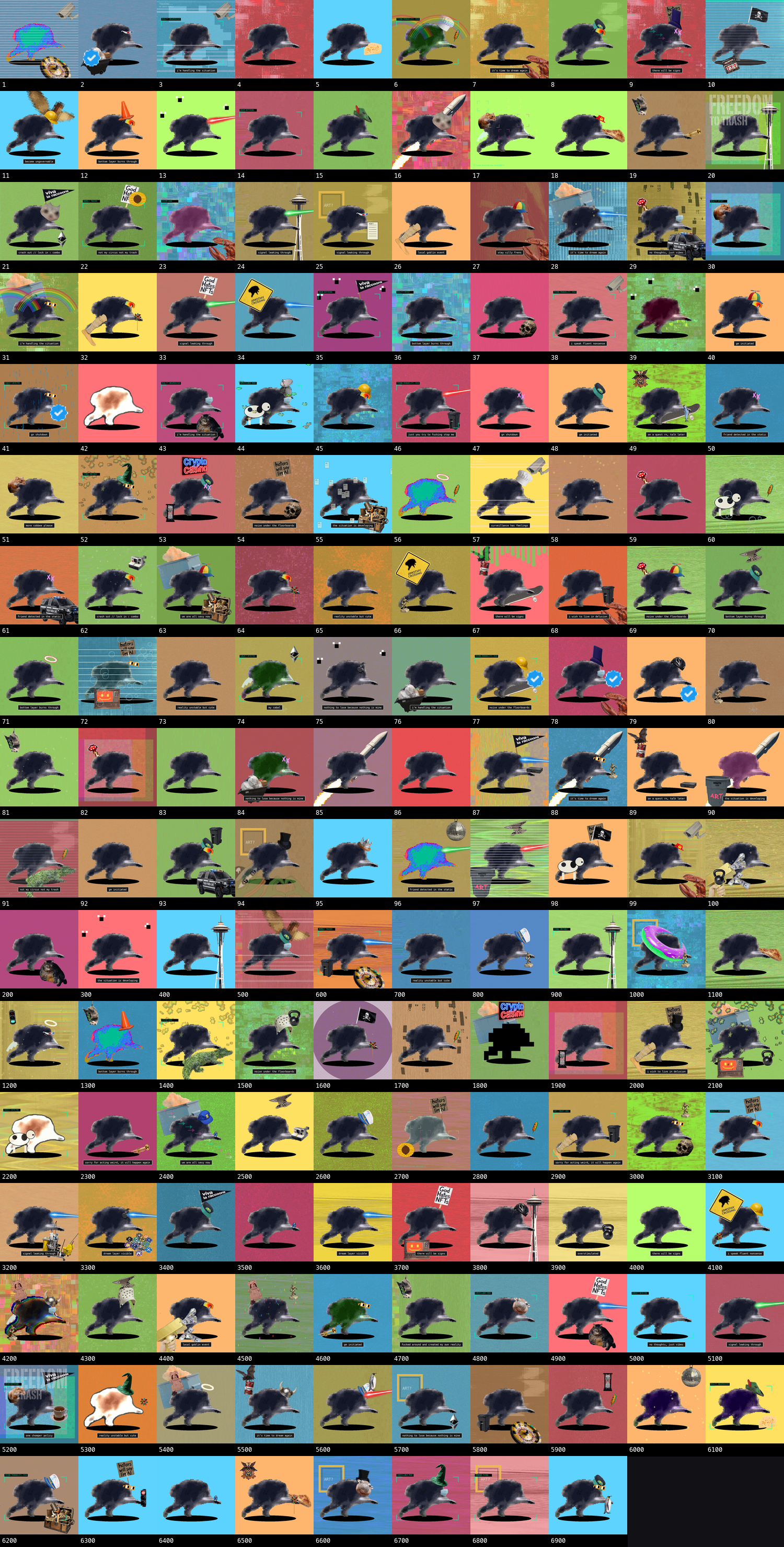 Jimothy collection contact sheet